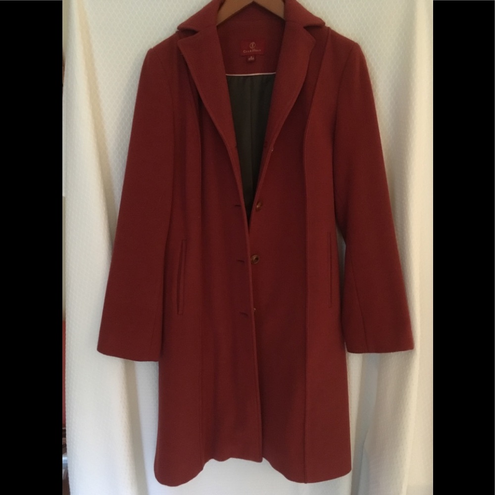 Red winter dress coat